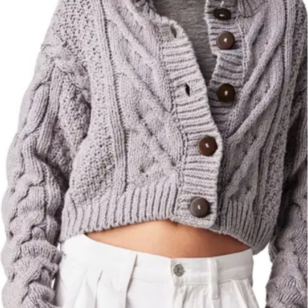 SOLD Free People Bonfire Cable Knit Cardigan